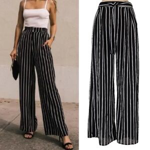 Mind Code striped palazzo pants